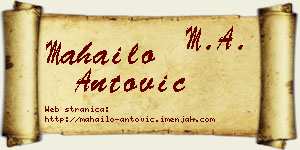Mahailo Antović vizit kartica